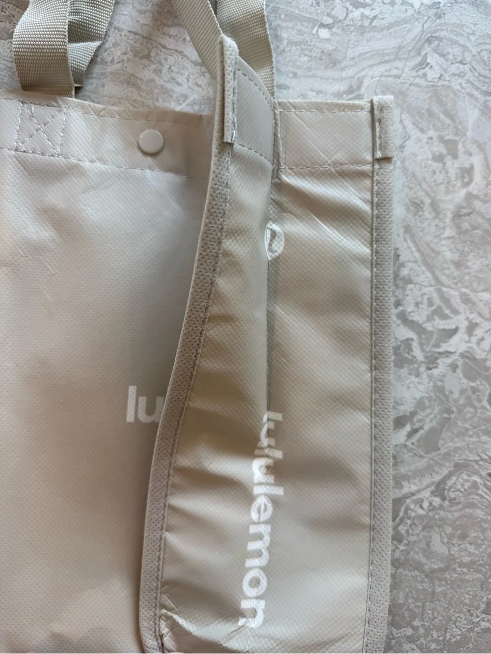 NWT lululemon Beige Tote with White Logo, Small